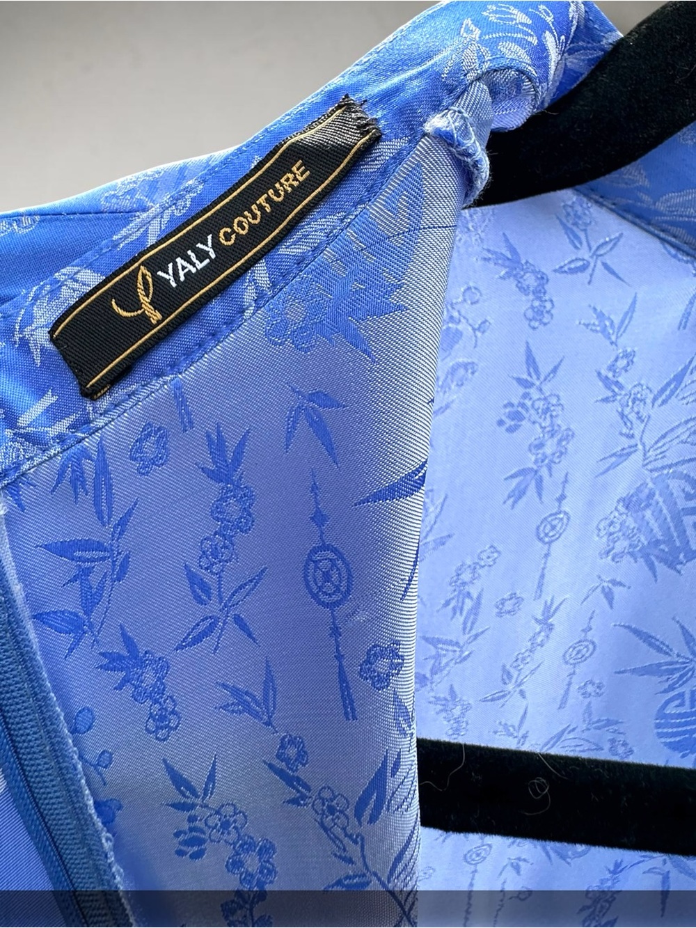 Yaly Couture Genuine Silk Blend Ao Dai Vietnamese Traditional Dress - Blue - Picture 2 of 14